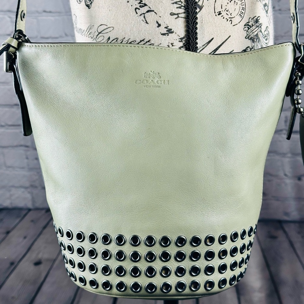 Coach Bleeker Grommets Mini Duffel In Olive Green - Picture 2 of 11